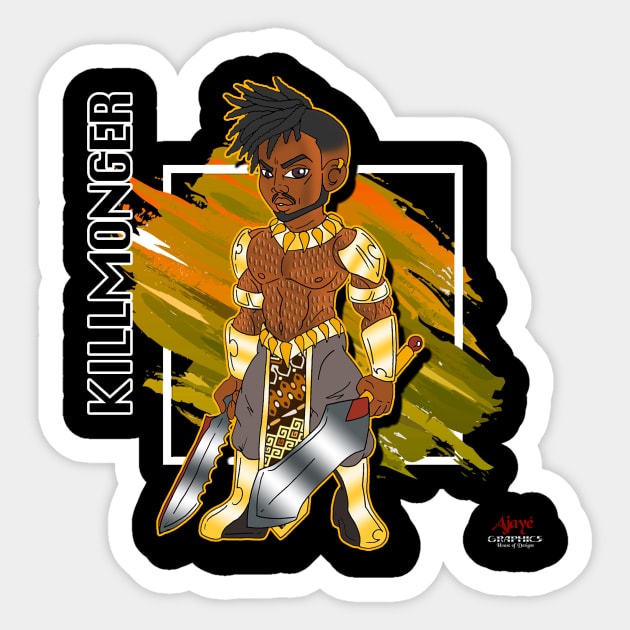 Killmonger Sticker by ajayegraphics